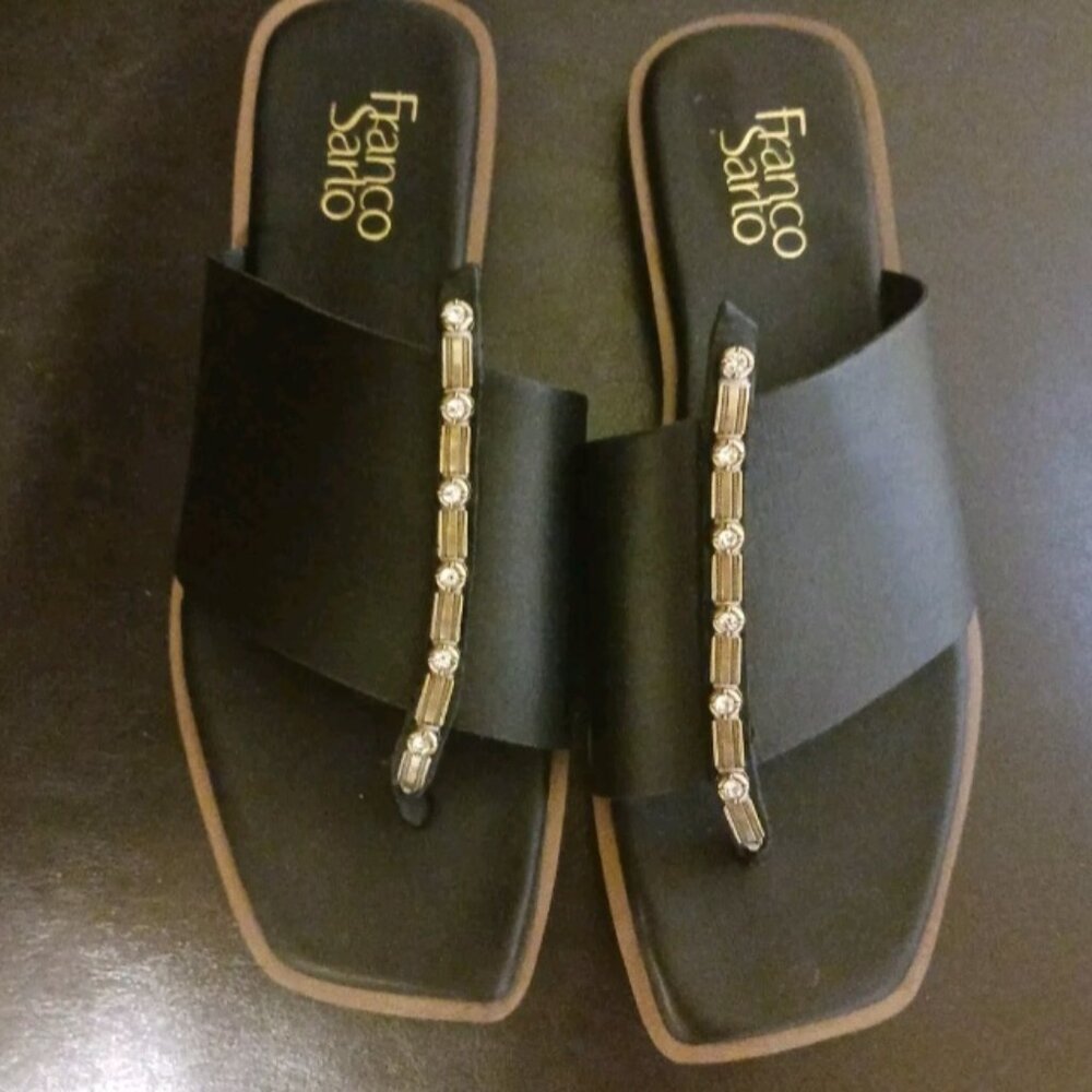 Black Thong Franco Sarto Meg Sandal Size 8.5